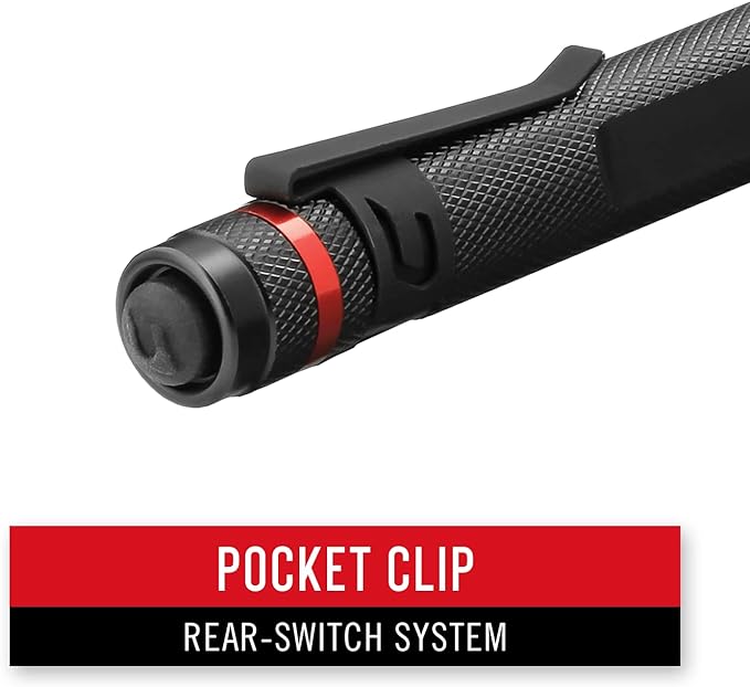 COAST® G20 Inspection Beam LED Penlight with Adjustable Pocket Clip and Consistent Edge-To-Edge Brightness, Red, 54 lumens