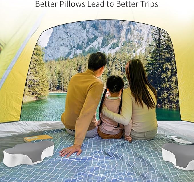 Camping Pillow Lightweight,Easy to Carry,Memory Foam Travel Pillow,Cervical Neck Pillow,Backpacking Pillow,Portable Pillow with Travel Storage Bag, Upgraded Alternative to Inflatable Pillows