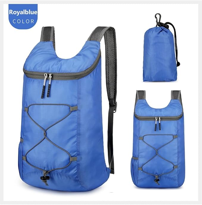 16L Hiking-Daypack Lightweight-Foldable Travel-Backpack Water-Resistant Camping Outdoor Packable Easy Carry-on Bag (Royal Blue)