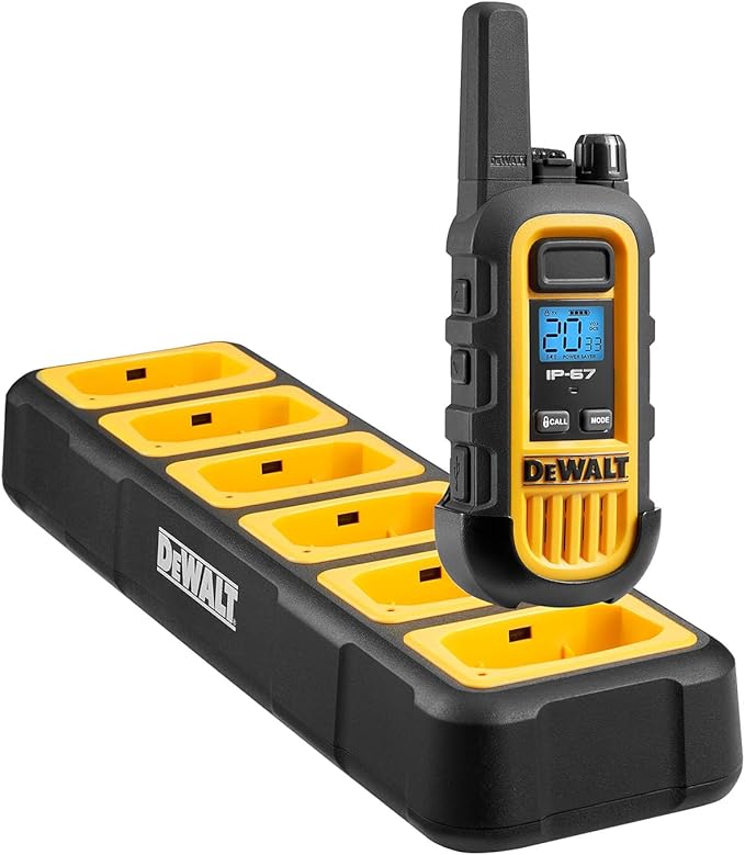 DEWALT DXFRS300 Gang Charger - 6 Port Charger for DXFRS 300 Walkie Talkie Two-Way Radios (DXFRSCH6-300)
