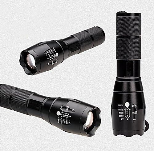 BESTSUN 3000 High Lumens Tactical Flashlights, Military Grade 5 Modes Super Bright LED 18650 Flashlight Focus Torch Lamp Adjustable for Camping Hiking Emergency