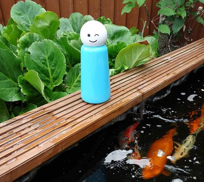 Stainless Steel Water Bottle | 300ml Insulated Water Bottle BPA Free | Cold for 24+ Hours, Hot for 12 | Sky Blue & White Wink by Lund London (7159)