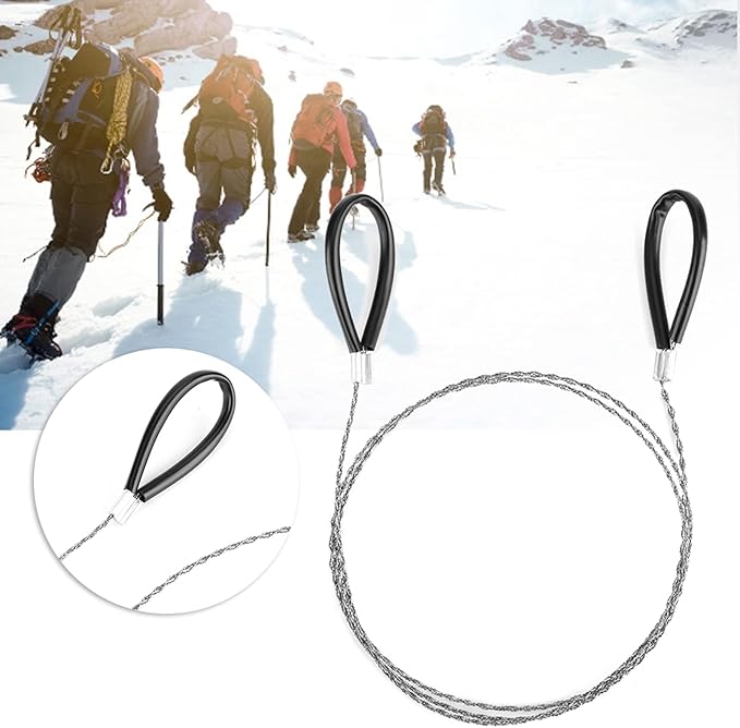 Emergency Wire, Outdoor Survival Wire Anti Rust Mini Stainless Steel with Ring Handle for Outdoor Camping Survival Tool Hunter