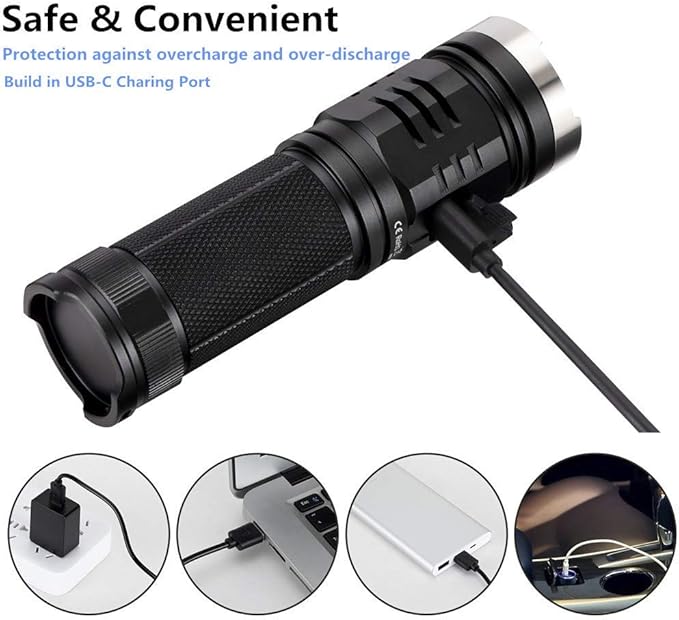 Sofirn SP33 V3 Super Bright Flashlight 3500 High Lumens, USB C Rechargeable Flashlight with Powerful LED, for Camping Hiking Walking