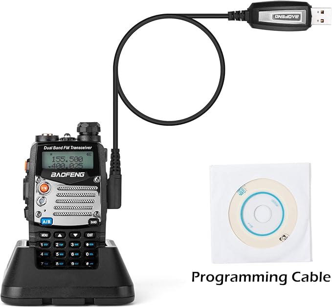 BaoFeng UV-5R Pro Ham Radio with 2 Rechargeable Battery, Dual-Band 2-Way Radio Handheld Walkie Talkies with Earpiece and Programming Cable (2 Pack)