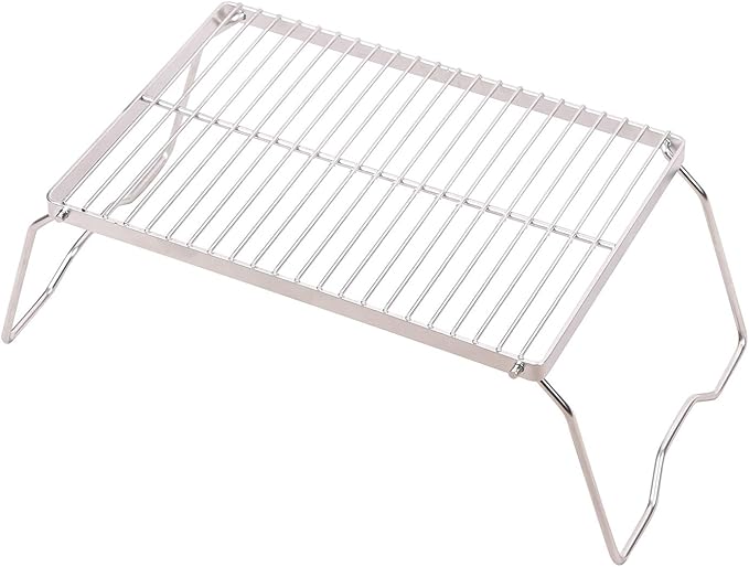 Campfire Grill 304 Stainless Steel Grate, Folding Camping Grill Heavy Duty with Carrying Bag, Large