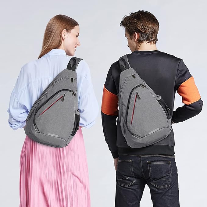 Hanke Sling Bag Men Backpack Unisex One Shoulder Bag Hiking Travel Backpack Crossbody with USB Port Versatile Casual Daypack