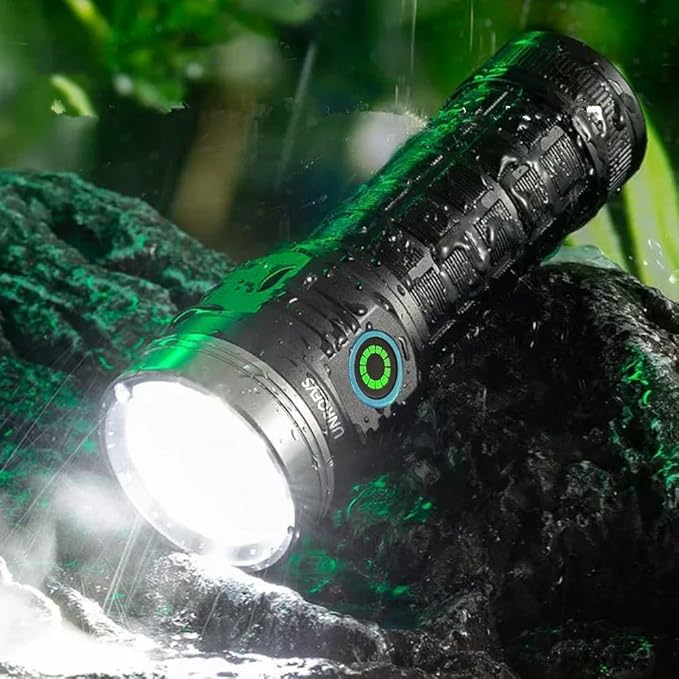 XC04 Flashlights High Lumens Rechargeable Max 4000 Lumens,High Powered Flashlight with 8*LED 6000K,5 Light Modes,Super Bright Flash Light for Hiking,Camping.