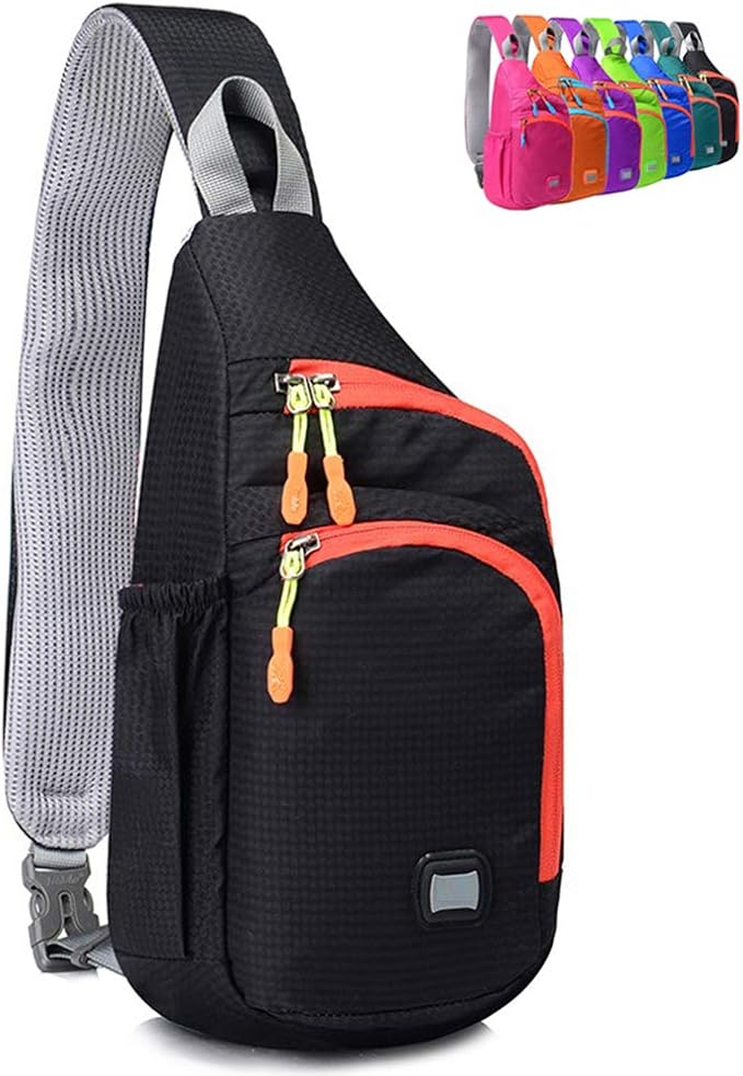 Peicees Small Sling Backpack Waterproof Unisex Shoulder Bag Chest Crossbody Daypack
