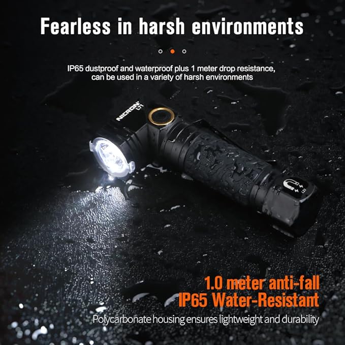 NICRON L71 Tactical Flshlights High Lumens, Type-C Rechargeable Magnetic Flashlight 90 Degree Working Light, IP65 Waterproof 1800 Lunmens LED Flashlights for Camping Outdoor Emergency, 8 Models