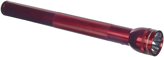 Maglite Heavy-Duty Incandescent 5-Cell D Flashlight in Display Box, Red