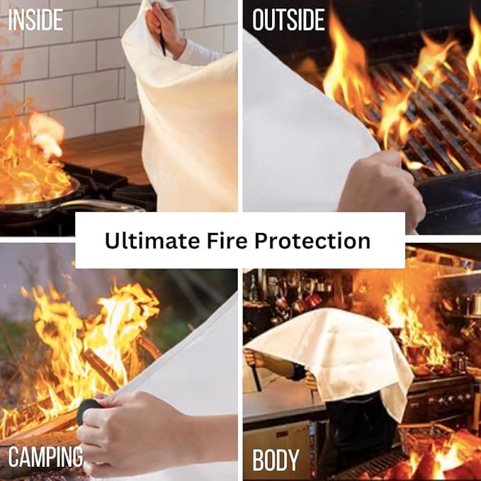 Emergency Fire Blanket for Home and Kitchen | Easy Fire Blankets to Smother a Kitchen fire Fire Extinguisher Blanket Preferred Hero fire Blanket Emergency fire Blankets for Home