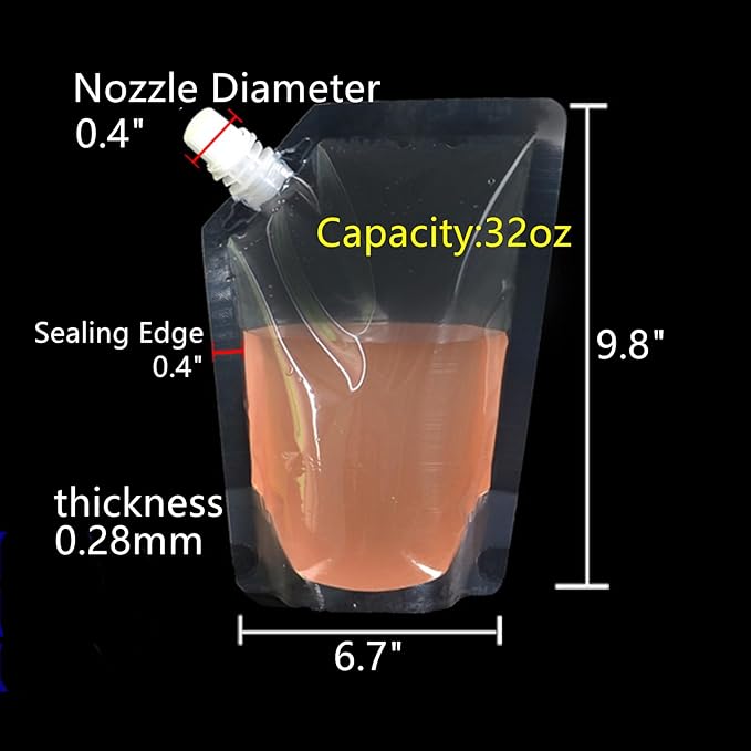 32oz Collapsible Emergency Water Container Bag BPA Food Grade Storage Jug No-Leak Freezable Odorless Drink Juice Pouches for Outdoor Sport Camping Hiking Backpack Plastic Flask((12 Pack)