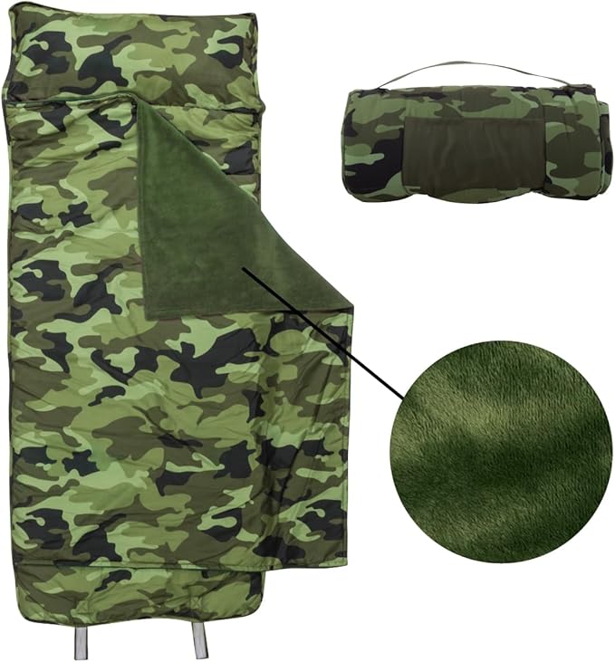 Stephen Joseph, Toddler All Over Print Nap Mat with Soft Blanket and Removable Pillow for Boys & Girls, Kids Sleeping Bag for Elementary, Daycare, Preschool with Carry Handle