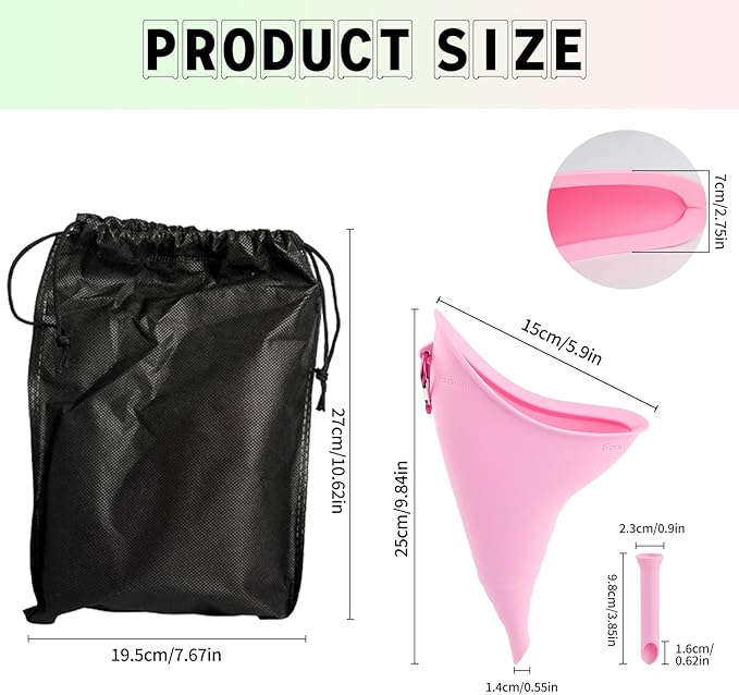 Female Urination Device, Female Urinal Pee Funnel For Women's, Sitting Standing Female Urinal Spill Proof,Portable Female Urinal,Suitable for Outdoor, Adventure, Activities,Camping (Fuchsia Color)