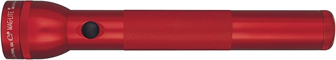 Maglite Heavy-Duty Incandescent 3-Cell D Flashlight, Red