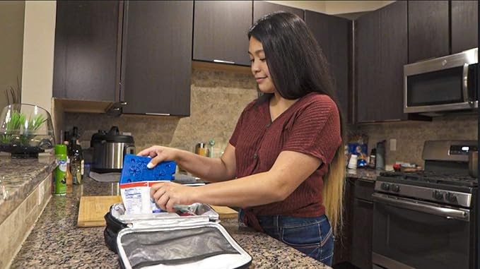 Ice Packs for Lunch boxes and Coolers | Bento Lunch Box Ice Packs, Cooler Bag for Work, School, Picnic or Camping | Reusable Small Freezer Pack, Adult and Kid Friendly