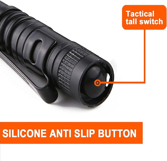 20 Pack Pen Light Flashlight Mini Small Flashlight with Clip Waterproof LED Pocket Pen Flashlights for Camping, Inspection, Work, and Emergency(Small,Black)