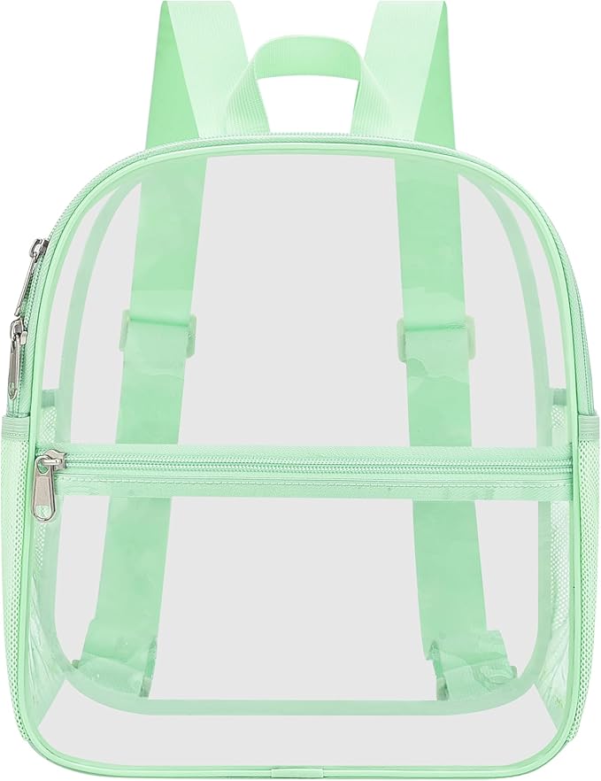 Oraben Clear Backpack for Stadium Events Clear Stadium Backpack 12x6x12 Bag (Nylon Shoulder Straps, Avocado Green)