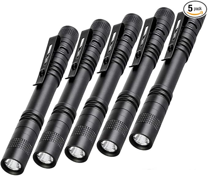 Pen Flashlight,5PCS Led Pen Light Flashlights with Clip,500 Lumen Mini Pocket Medical Penlight Inspection Flashlight