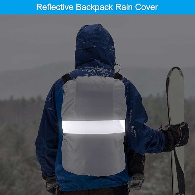 PATIKIL Waterproof Backpack Rain Cover, Non-Slip Backpack Cover with Reflective Strap Stay Dry for Hiking, Camping, Hunting