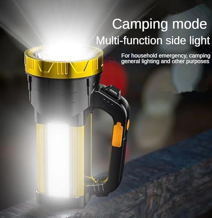 Rechargeable Handheld Spotlight Flashlights High Lumens Camping Essentials Lantern Battery Powered, 4 Light Modes Portable Bright Spot Light Searchlight for Emergency Power Outages Outdoor Hiking