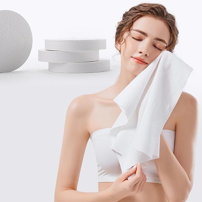 Compressed Towel Tablets - 40 * 28 in Compressed Bath Towel, 5 Psc Large Disposable Bath Towels for Travel, Compressed Cotton Bath Towels for Adults Baby Toddler Camping Hiking Swim Beach