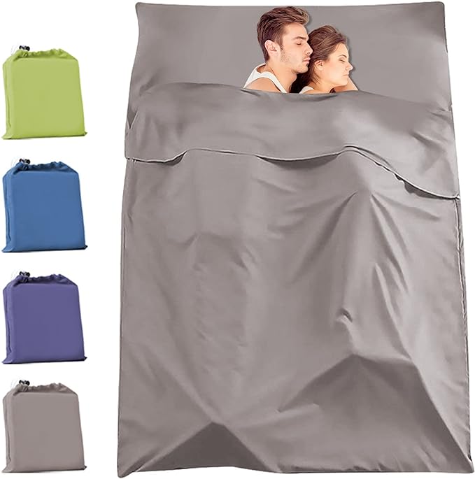 Travel and Camping Sheets Sleeping Bag Liner,Lightweight Travel Sheets for Hotel Portable Hotel Sleeping Bag Sack for Adults,Premium Soft Hotel Sleep Sheet for Traveling Hostels Picnic