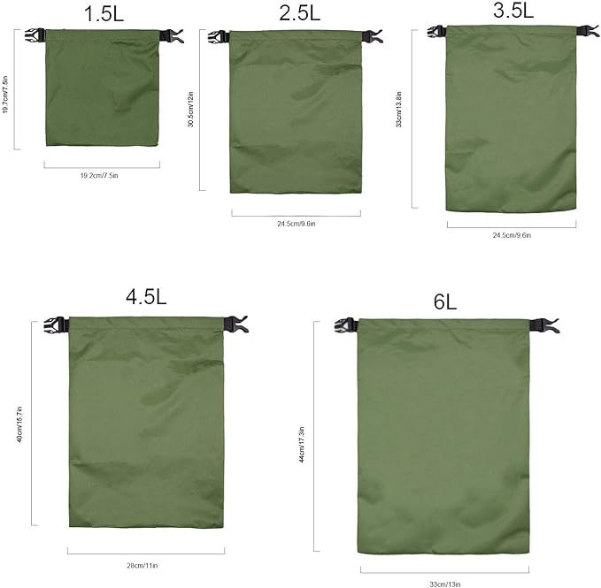 TRENDBOX Roll Top Waterproof Dry Bag Kit Storage Compression Bag Sack Poch Packing Organizers Water Resistant Camping Travel