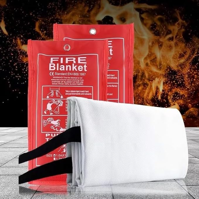 Fire Blanket, 40' x 40' (Pack of 2), Fire Suppression Blanket, Fiberglass Fire Blanket for Home, Kitchen, School, Grill, Camping