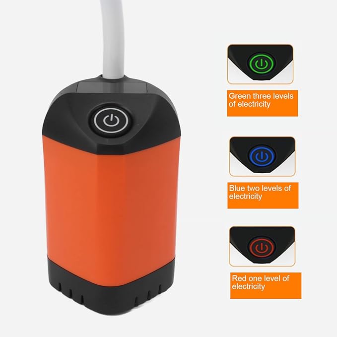 Haofy Portable Camping Shower, 3 Gears Electric Camp Shower with Rechargeable Outdoor Shower Pump and Shower Head (Orange)