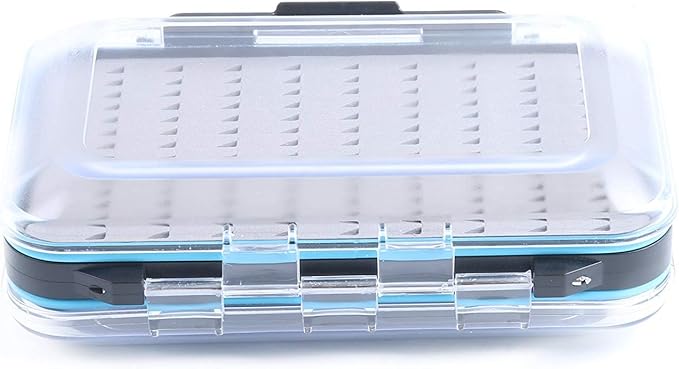 M MAXIMUMCATCH Maxcatch Fly Box Two Sided Waterproof Jig Fly Fishing Boxes for Dry Wet Nymph Flies 4 Sizes Clear Lid