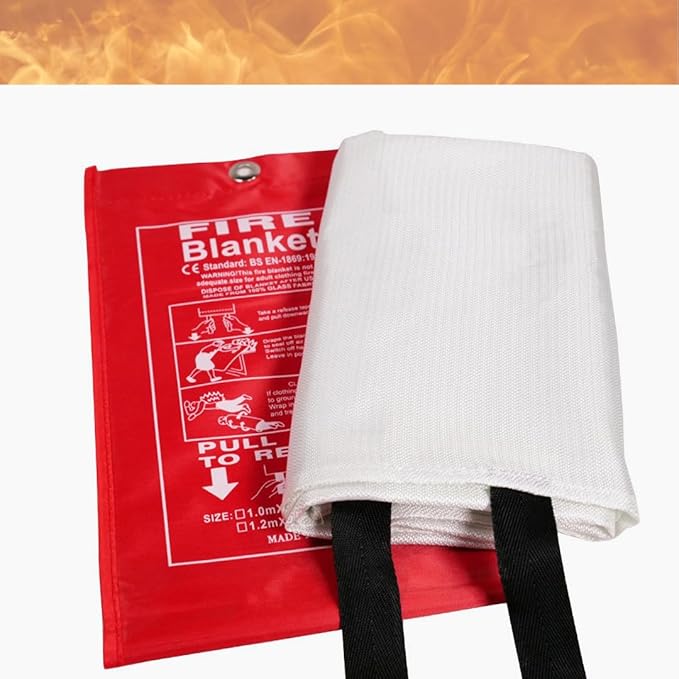 Fire Blankets for Home and Kitchen, Camping Emergency Blankets, 40 * 40 INCHES Suppression Blanket for Emergency, Survival Safety Cover (2 Pack)