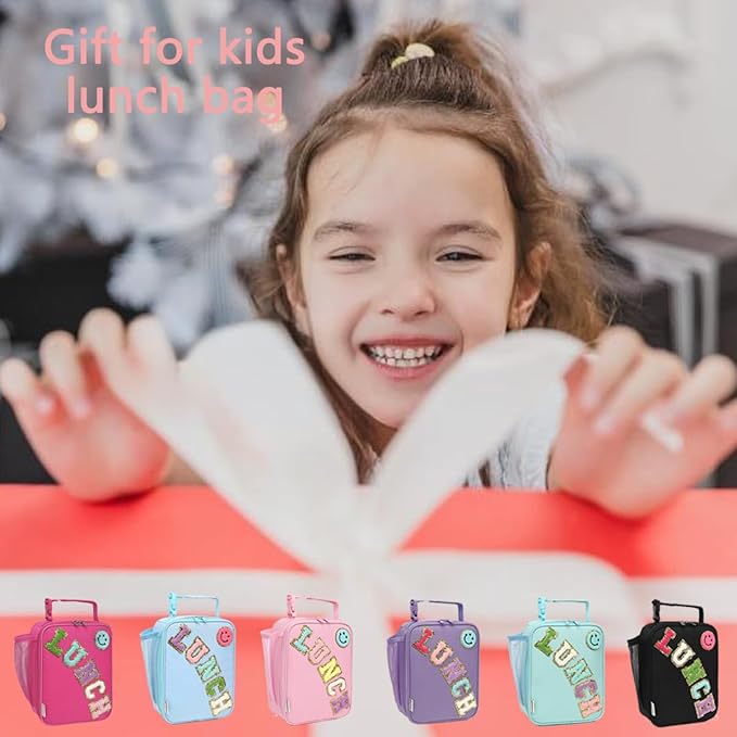 Insulated Lunch Bag for Women Girl Teen large Insulated Kid Lunch Bag,Large Reusable Cute Cooler Bag for School Work Picnic,Baby Green