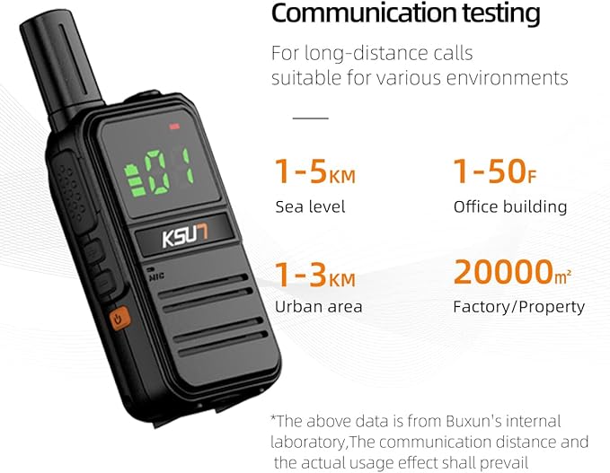 2 Pack Long Distance Walkie Talkies Portable FRS Two-Way Radios, 4000mAh Rechargeable Battery, 16 Channel for Cruise Camping Hiking KSUN M3Plus