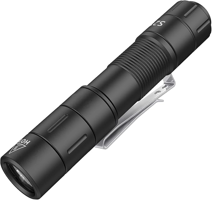 FZH S21 Rechargeable LED Flashlight 880 Lumen Mini EDC Tail Switch Flashlight (Powered by USB Rechargeable Battery), Slim Pocket Flash Light with On/Off Locking Mode for Camping, Outdoor, Emergency