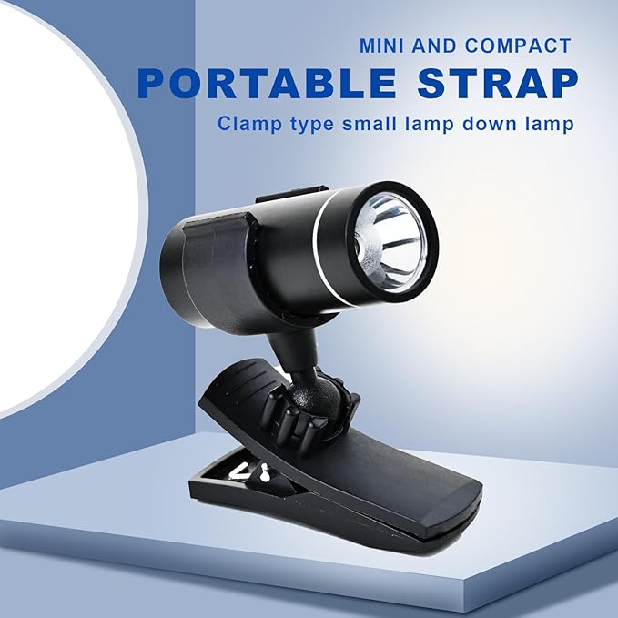 Mini Flashlight,Pocket LED Shoe Light,Clip on Rechargeable hat Flash Light,200 Lumen Adjustable Brightness LED Torch,Rechargeable Battery C USB Cable for EDC Emergency Dog Walking Camping