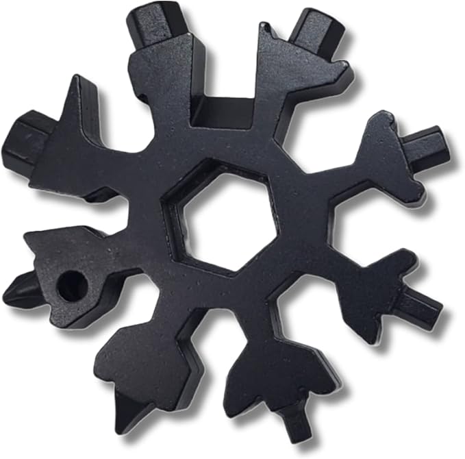 18 In 1 Snowflake Multi Tool, Stainless Steel Screwdriver, Hex Wrench, Bottle Opener, Bike Tool Kit, Pocket Multitool, Bicycle Tool Kit, Bike Multitool ideal gift for Dad, Men, gift on Father's day