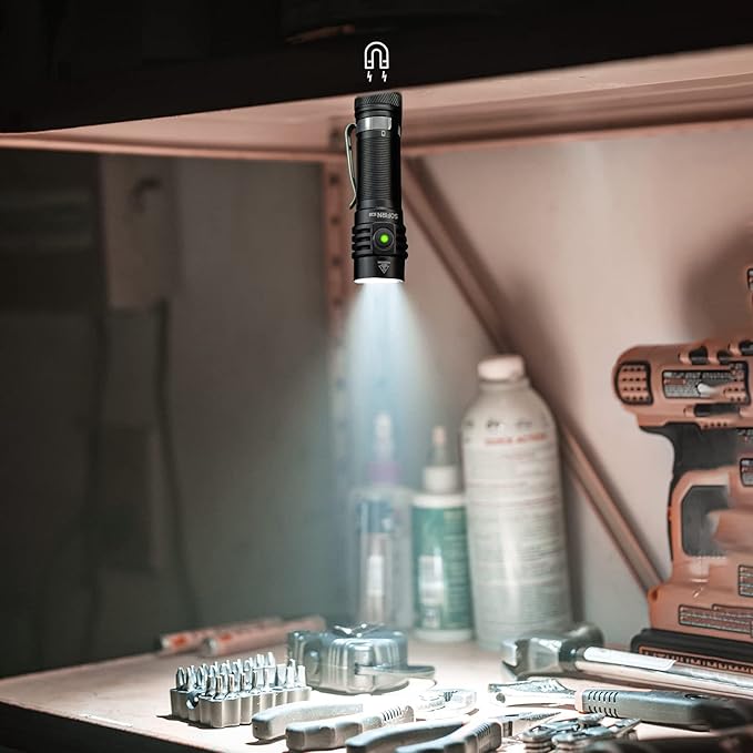 77outdoor EDC Small Rechargeable Flashlight, Sofirn SC18 1800 High Lumen Flashlight, Super Bright Pocket Light with Powerful SST-40 LED, Type C Charging Port,Magnetic Base Tail Cap and Diffuser
