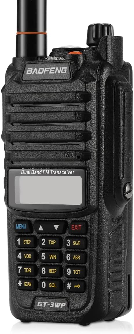 BAOFENG GT-3WP IP67 Dual Band Two-Way Radio, 144-148MHz 420-450MHz, Waterproof Dustproof Walkie Talkie Transceiver, Black 1 Pack