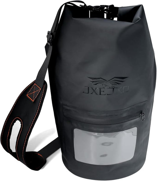 JXE JXO 15L Waterproof Faraday Dry Bag for Electronic Device Security | Military-Grade EMP & RFID Signal Blocking, Anti-Tracking & Hacking Protection, Data Privacy Shield for Mobile Devices (Matte)