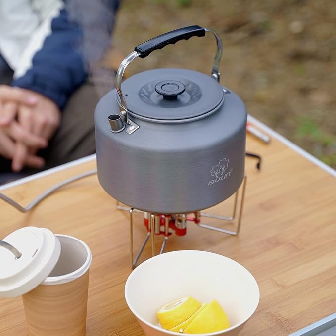 Bulin 2.2L Camping Kettle Camp Tea Coffee Pot Large Outdoor Hiking Kettle Pot Portable 2.4 Quart Camping Tea Kettle