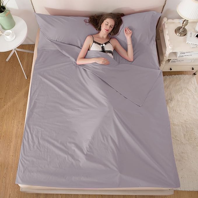 Sleeping Bag Liner Camping Sheets Travel Sheets for Hotel Lightweight Hotel Sheet Compact Sleep Bag Sack Breathable Travel Sleeping Bag for Hotels Camping Youth Picnic Adult Compact Sacks