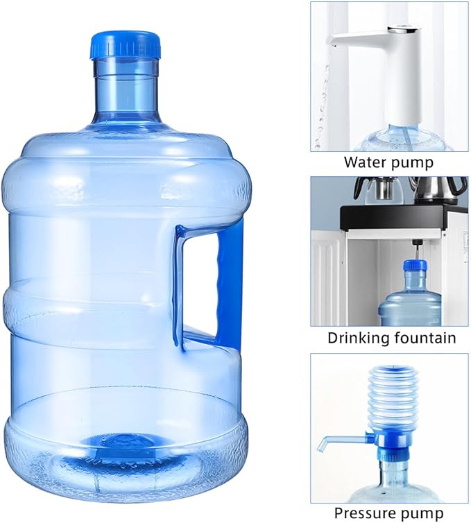 Kisangel Kettle Water Bottle 5L Water Jug with Handle Cap Plastic Water Container for Handheld Fitness Home Travel