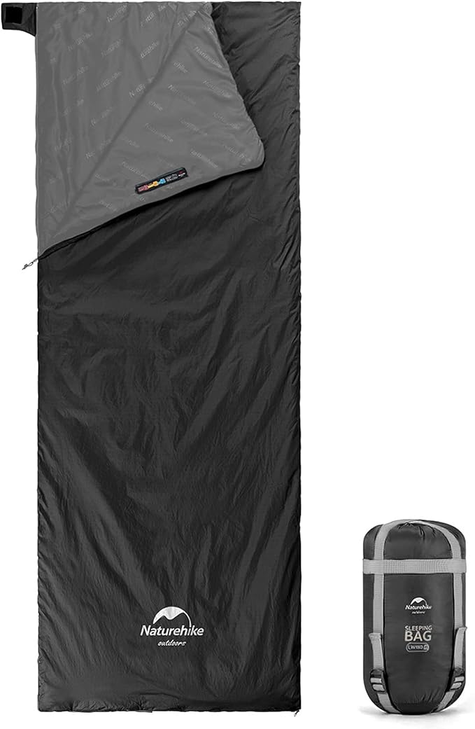 Naturehike Ultralight Sleeping Bag - Envelope Lightweight Portable, Waterproof, Comfort with Compression Sack - Great for 3 Season Traveling, Camping, Hiking