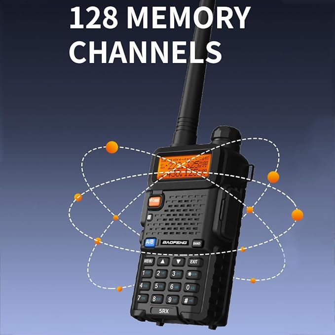 BAOFENG Ham Radio Handheld Tri-Band 5RX Upgraded of UV-5R Long Range Walkie Talkies for Adults Portable Two Way Radio for Camping, Hiking, Trip, Frequency Copy, AirBand, Chirp Compatible