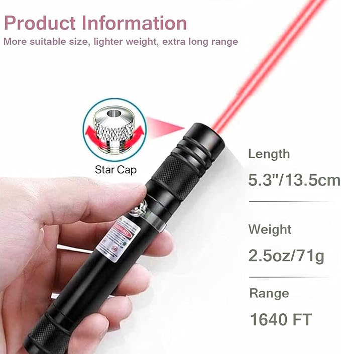 IVVTRYI Rechargeable Red Flashlight with Long Range for TV, LED, LCD Screen Presentations and Outdoor Construction in Office