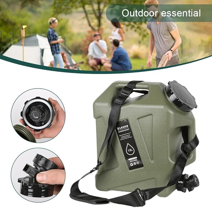 Water Container with Spigot - 2.6Gallon/3.2Gallon Water Jug Portable Camping Water Tank BPA Free - Emergency Water Storage for Camp Outdoor Hiking