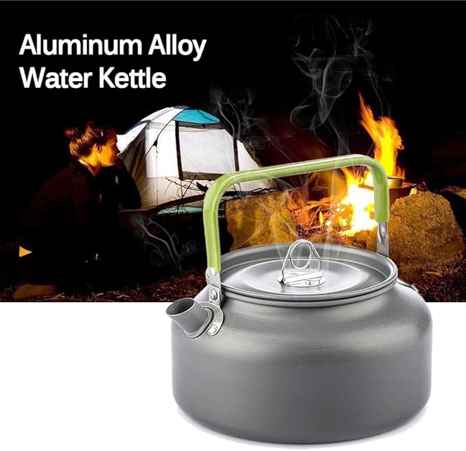 Doorslay Outdoor Camping Kettle, Aluminum Alloy Tea Kettle with Carrying Bag, Compact Lightweight Coffee Pot, 0.8L/1.1L/1.2L/1.6L Optional