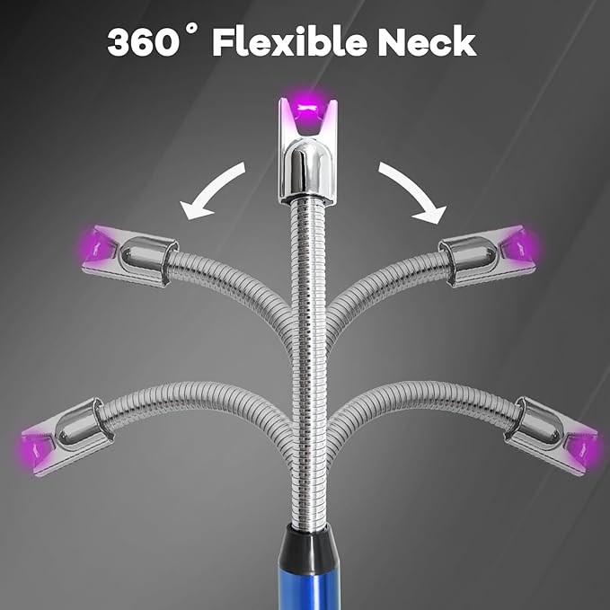 4 Pack Candle Lighter Electric Lighter Rechargeable Arc Lighter Windproof Flexible Neck Long Lighter Rotate 360 Plasma Lighter USB Flameless Lighters with LED Battery Display Candles Grill BBQ Camping